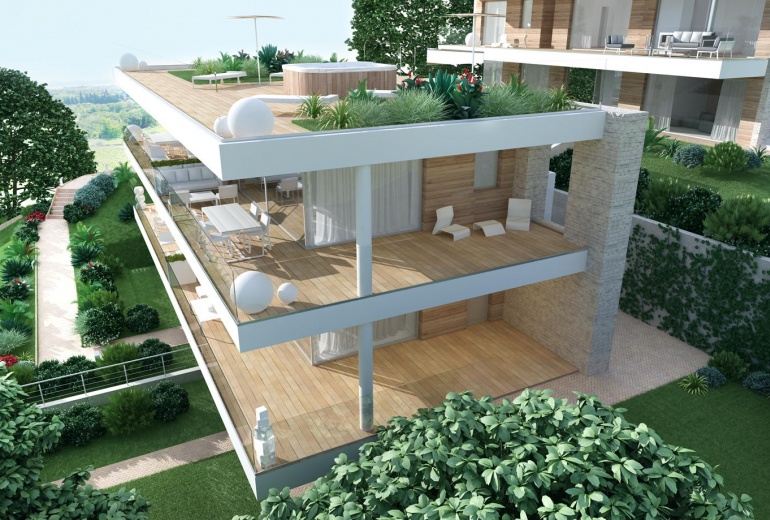 DALB30b Новые апартаменты, строительство 2016 года, с видом на озеро Гарда