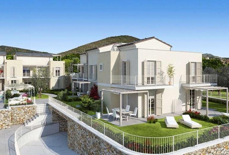 DYK115 Апартаменты в новой резиденции с бассейном и панорамным видом в Лоано, Лигурия