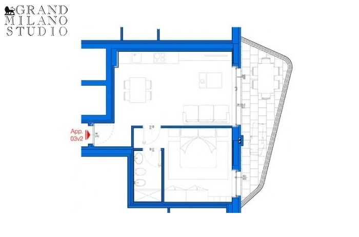 A-AU 272 двухкомнатная квартира в Милане, Цуретти, метро Сондрио